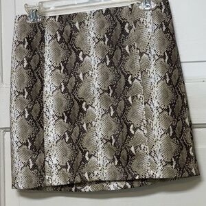 Wild Honey Snakeskin print faux leather Skirt Medium
